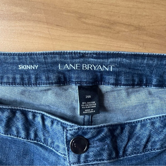 Lane Bryant distressed ankle skinny jeans Fringe Boho Plus size 28R - Picture 3 of 7